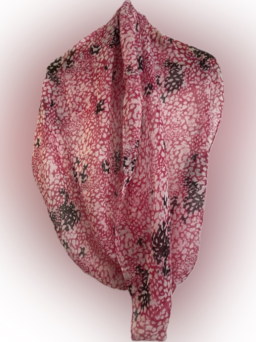 Charming Charlie Pink and Black Animal Print Scarf